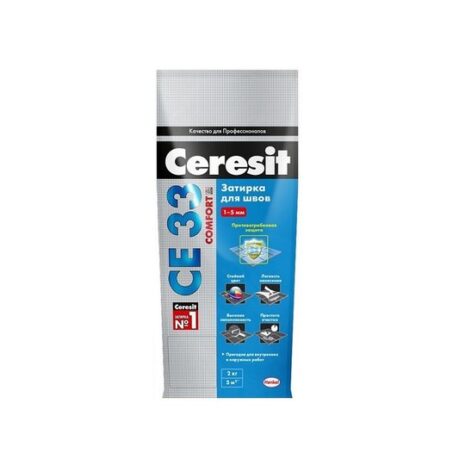 Затирка Comfort Ceresit CE 33, серебристо-серая 04 (2кг)