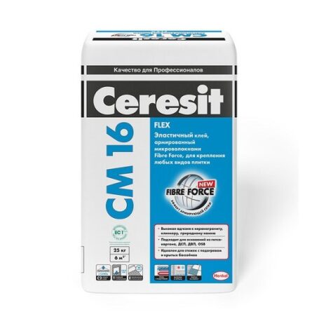 Клей Ceresit CM 16 для плитки эластичный (25кг)