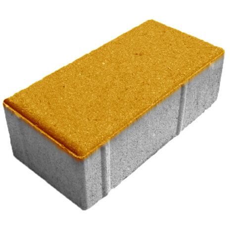 Брусчатка жёлтая серия Белый цемент «Кирпич» 200x100x80 (полный прокрас)